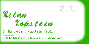 milan kopstein business card
